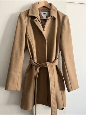 Old Navy Recycled Wool Belted Trench Coat Size S